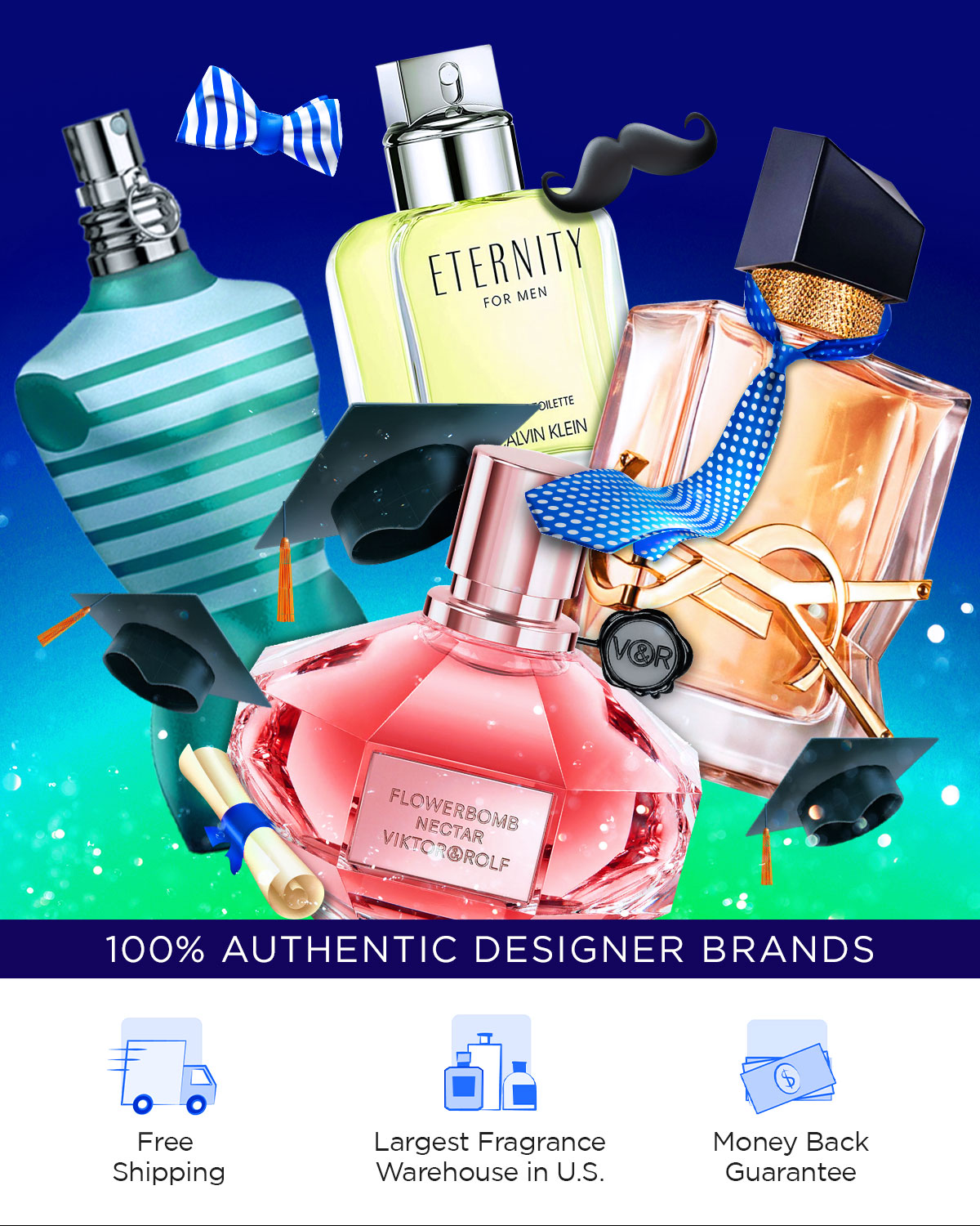 Graduation caps and accessories for dads fly around best selling fragrances during Dads & Grads deals