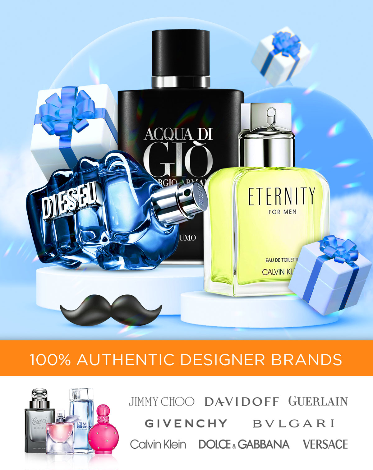 Top selling colognes sit on pedestals during Father's Day savings