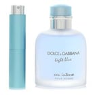Light Blue Eau Intense Cologne by Dolce & Gabbana Cologne 0.27 Oz Travel Spray