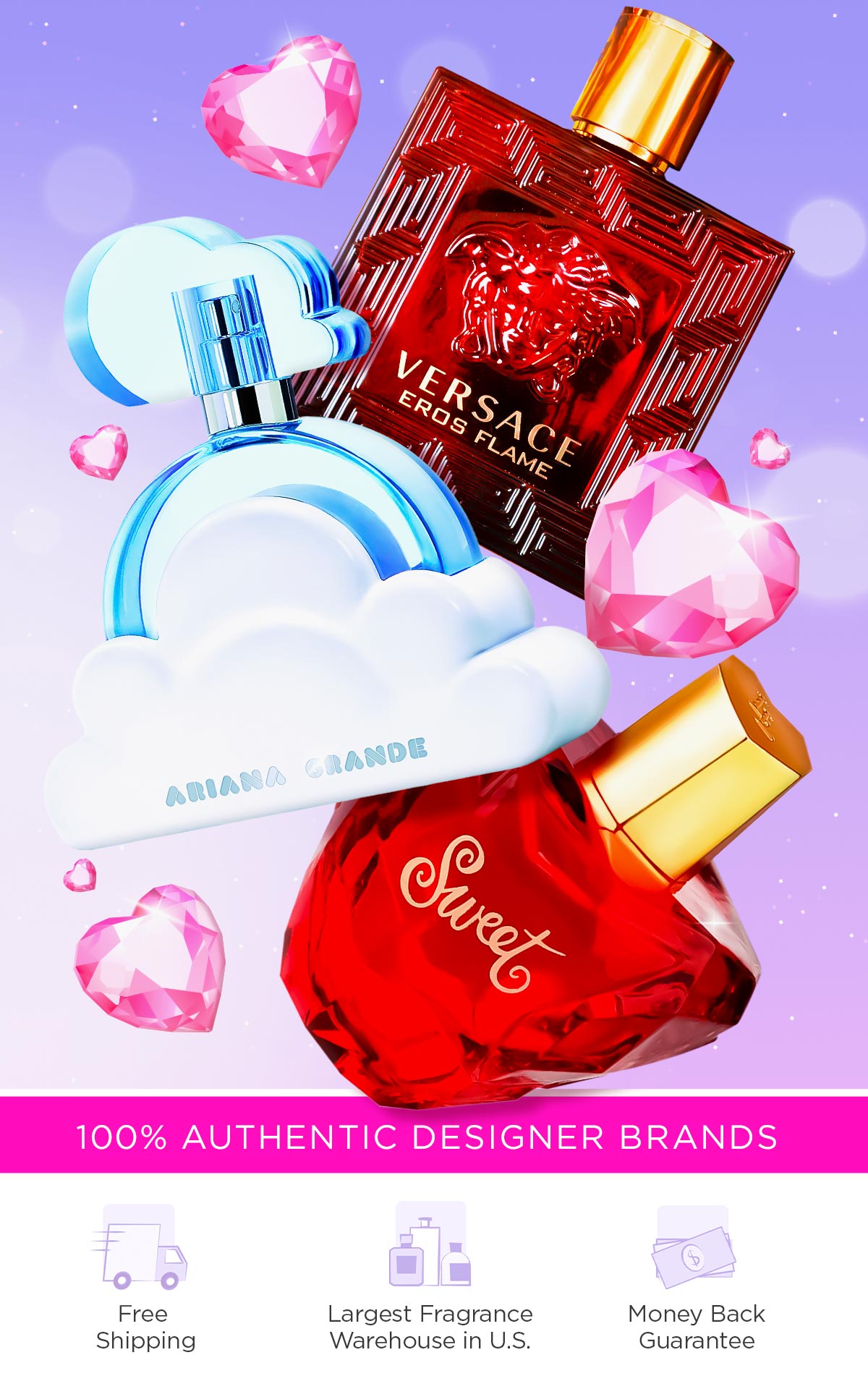 Heart-shaped gemstones float around best selling scents during Valentine's Day deals