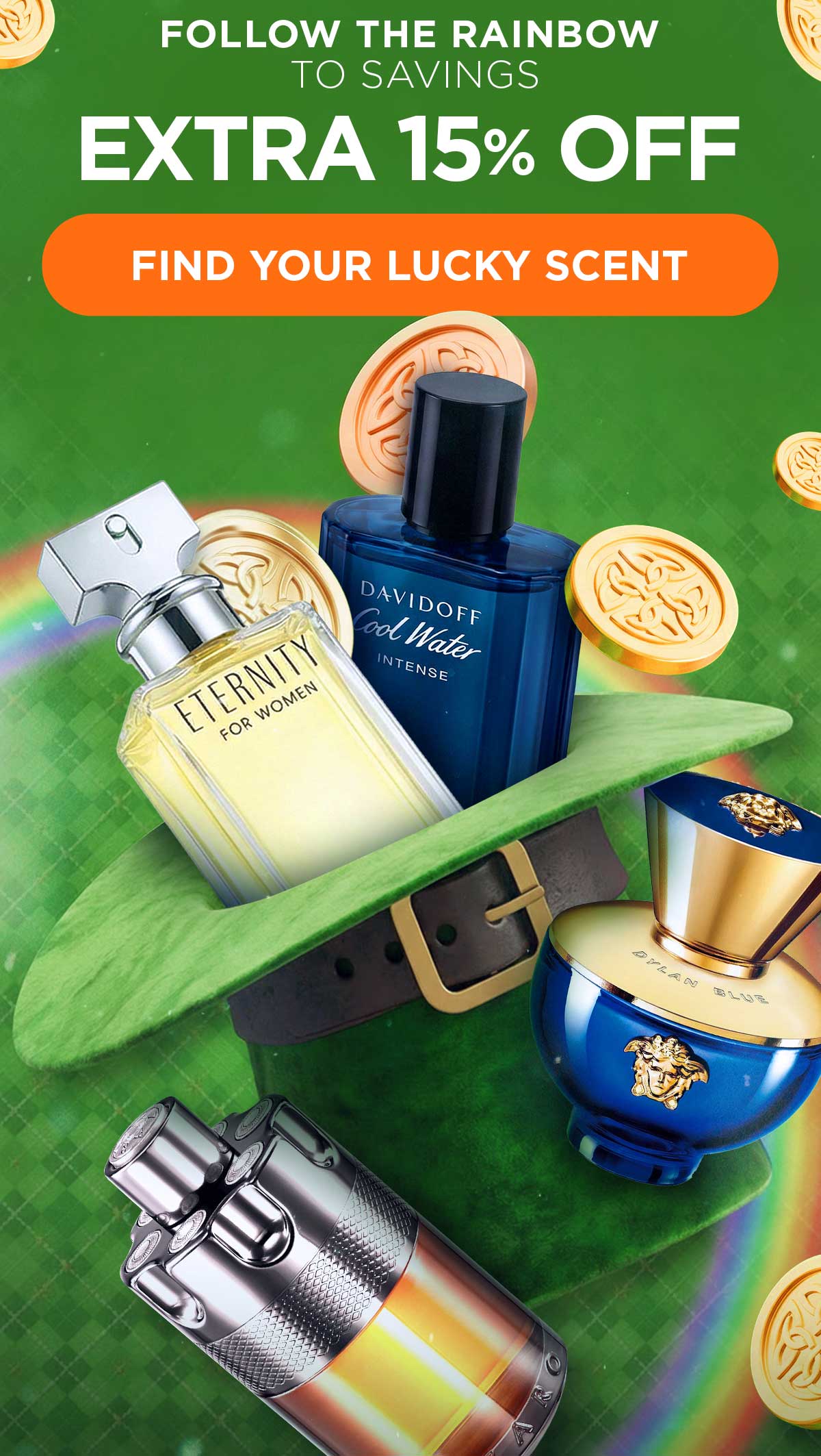 Follow The Rainbow To Savings. Extra 15% Off. Find Your Lucky Scent
