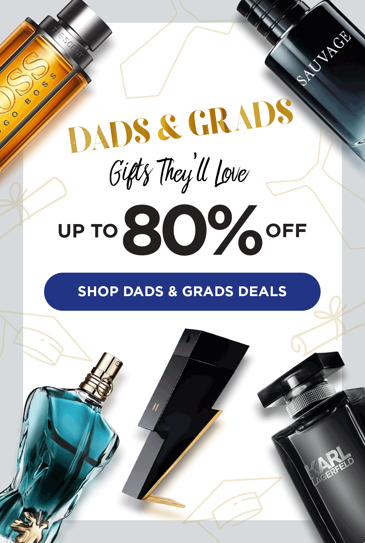 Illustrations for Dads & Grads deals on best selling scents