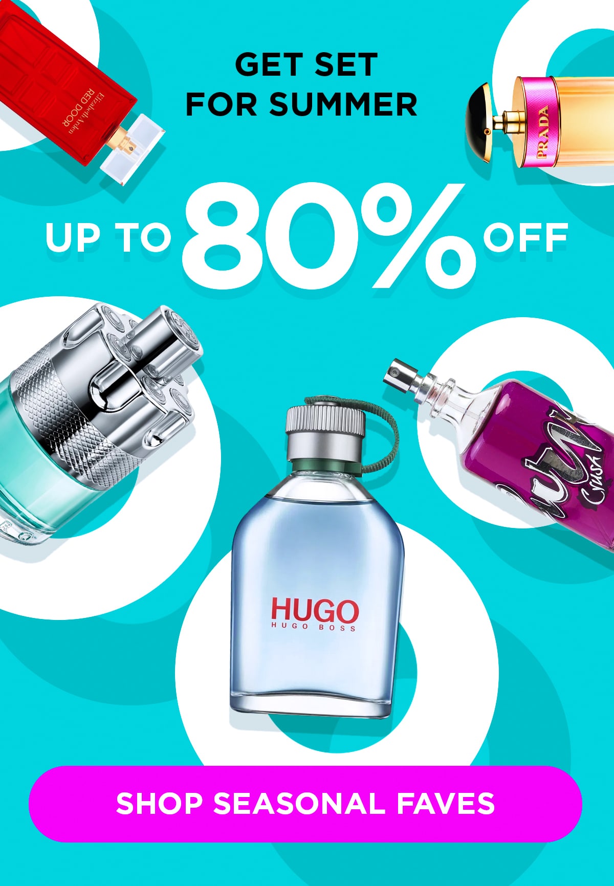 Popular perfume and cologne bottles float around summer savings