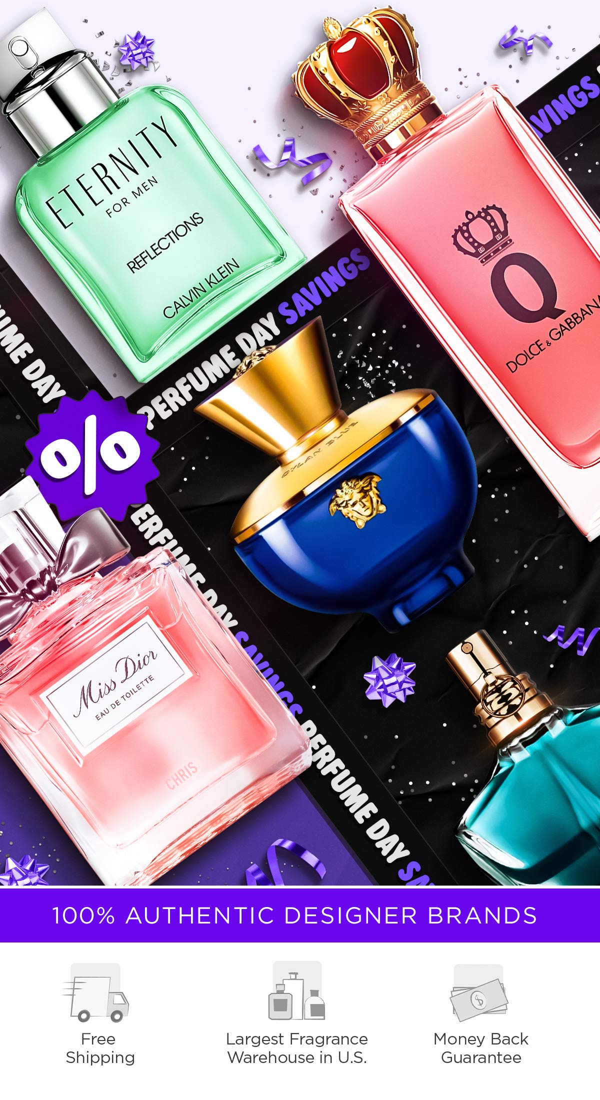 A display of best-selling perfumes for National Perfume Day sale