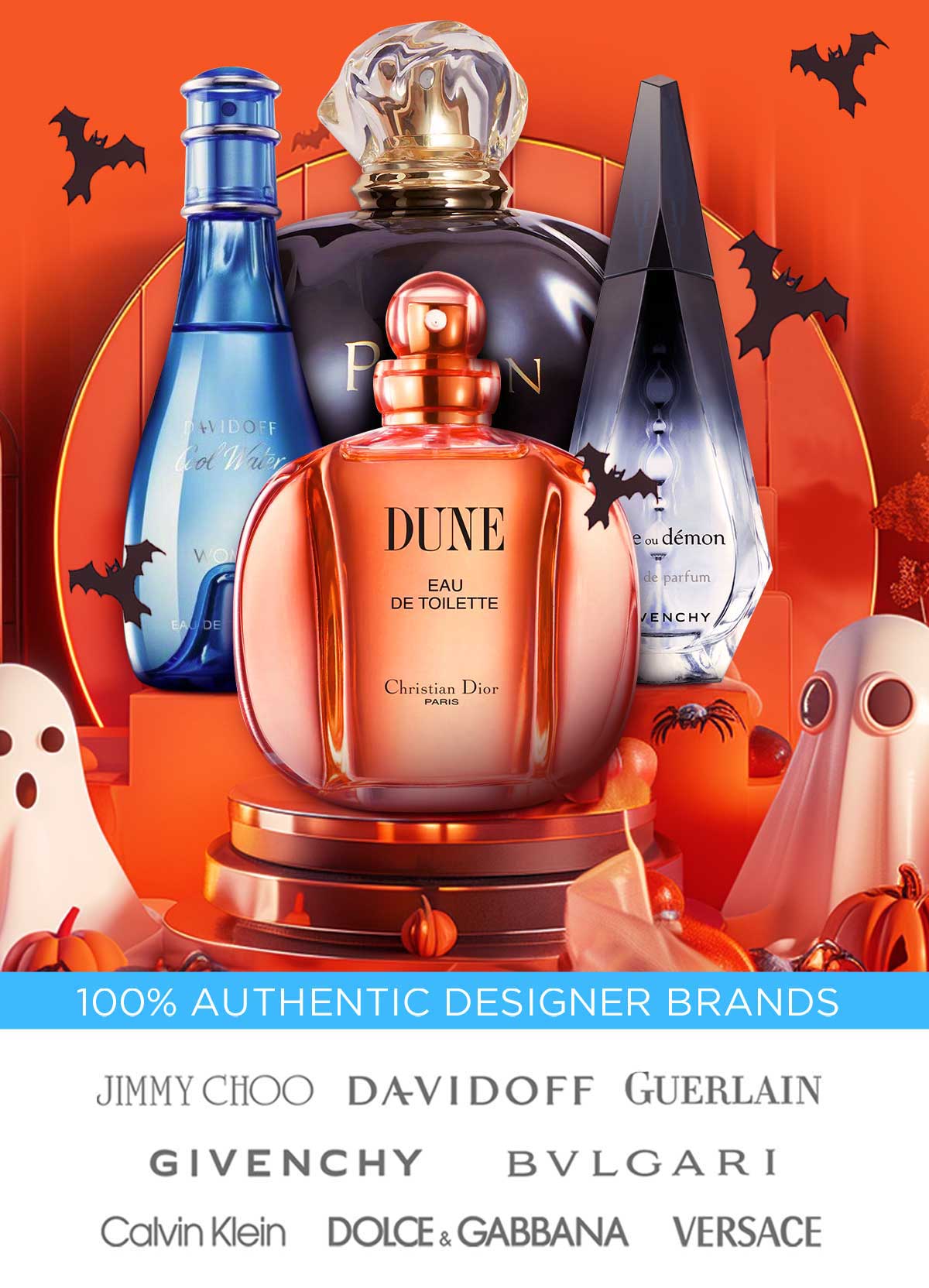 Ghosts and bats fly around popular fragrances on sale for Halloween