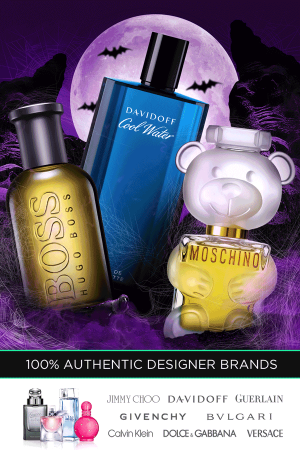 Best-selling scents surrounded by a spooky purple glow for Halloween