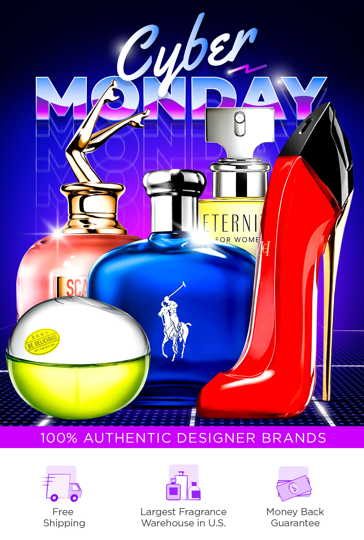 Electronic elements showcase best-selling fragrances during Cyber Monday savings