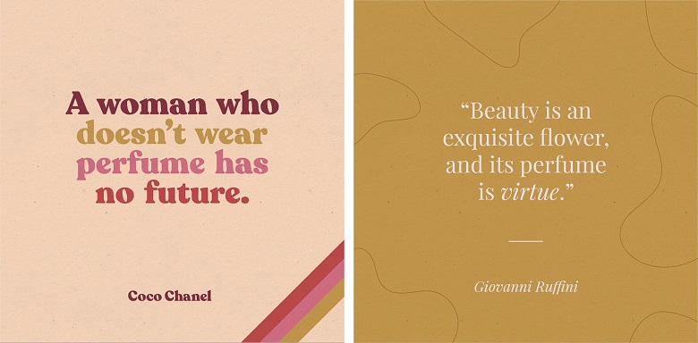 decorative perfume quote printables side by side