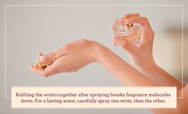 Spraying perfume hot sale