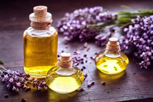 Bottles of lavender fragrance
