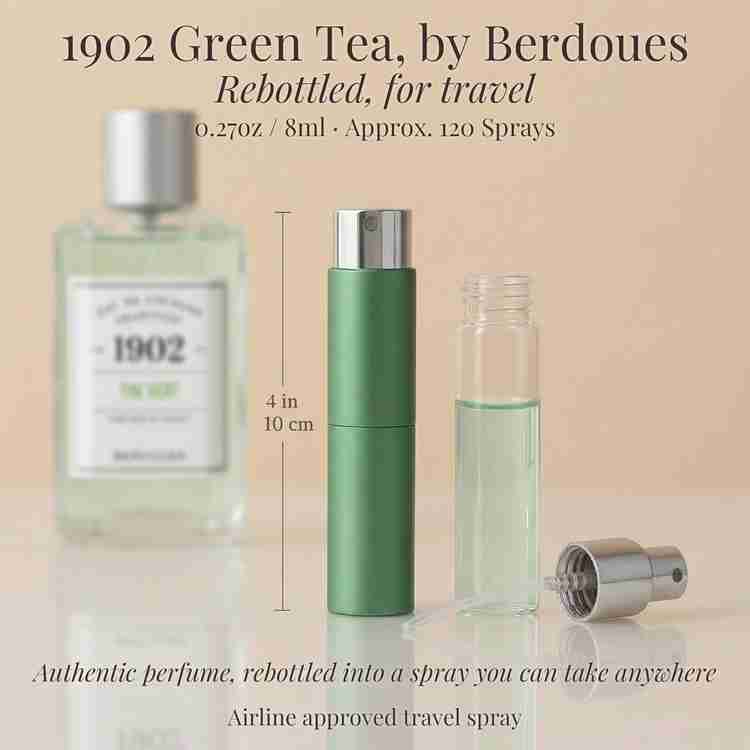 1902 Green Tea Cologne by Berdoues Cologne 0.27 Oz Travel Spray