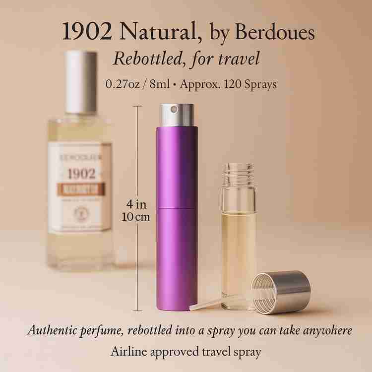 1902 Natural Cologne by Berdoues Cologne 0.27 Oz Travel Spray