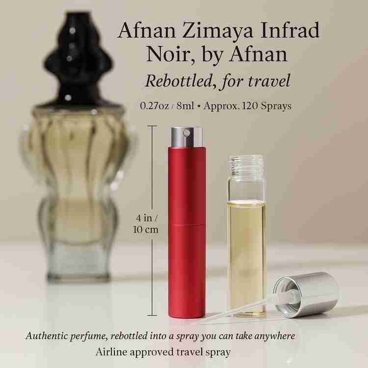 Afnan Zimaya Infrad Noir Cologne by Afnan Cologne 0.27 Oz Travel Spray