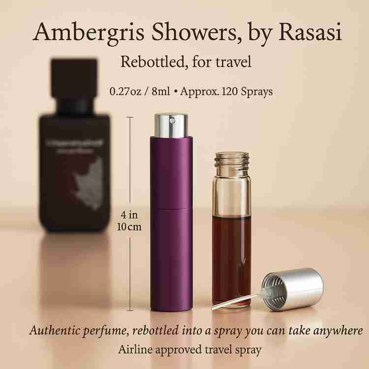 Ambergris Showers Cologne by Rasasi Cologne 0.27 Oz Travel Spray