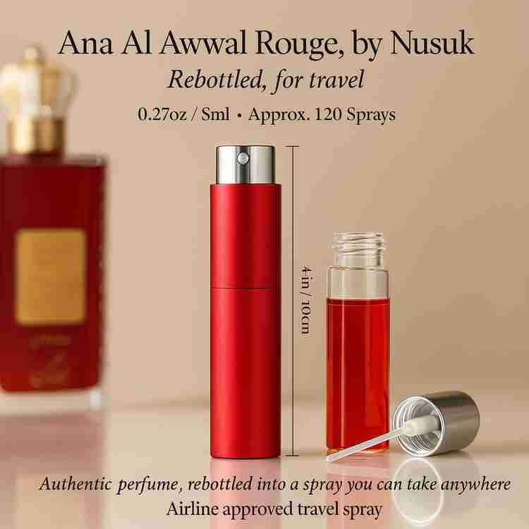 Ana Al Awwal Rouge Perfume by Nusuk Perfume 0.27 Oz Travel Spray