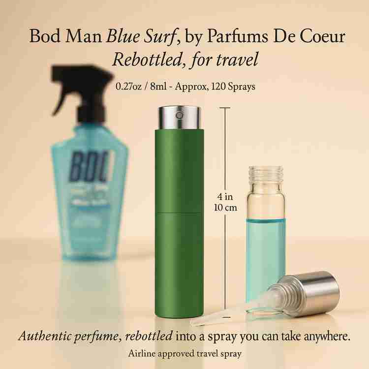 Bod Man Blue Surf Cologne by Parfums De Coeur Cologne 0.27 Oz Travel Spray