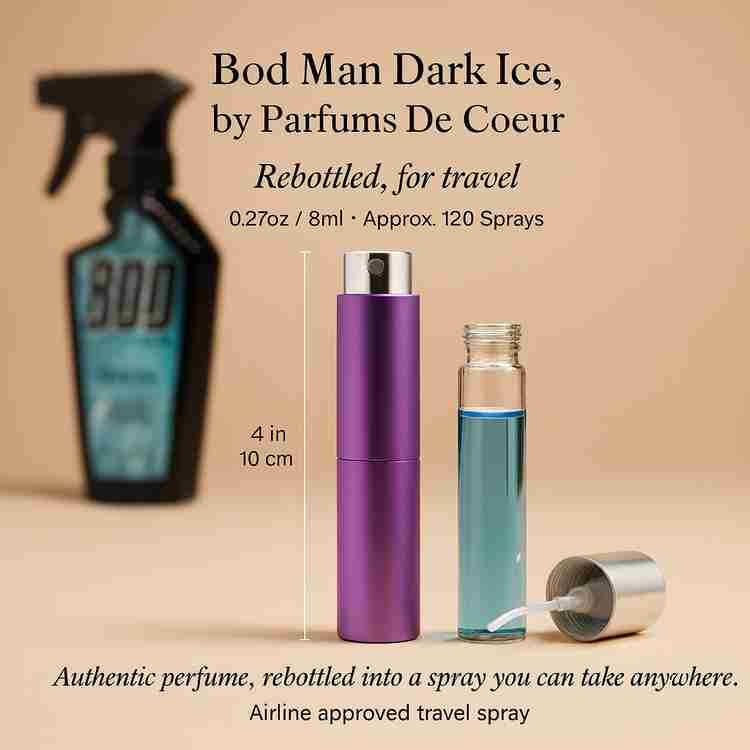 Bod Man Dark Ice Cologne by Parfums De Coeur Cologne 0.27 Oz Travel Spray