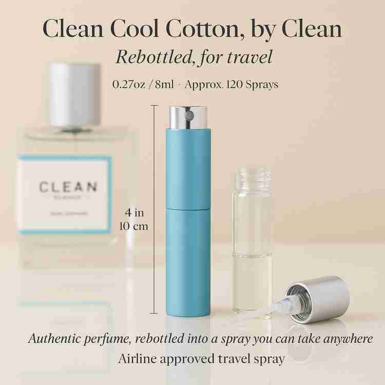 Clean Cool Cotton Perfume by Clean Perfume 0.27 Oz Travel Spray