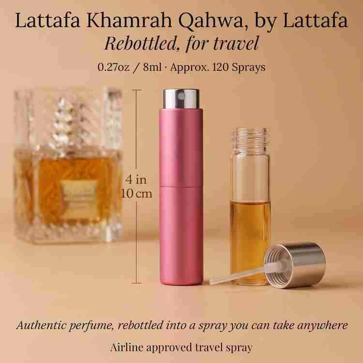 Lattafa Khamrah Qahwa Cologne by Lattafa Cologne 0.27 Oz Travel Spray
