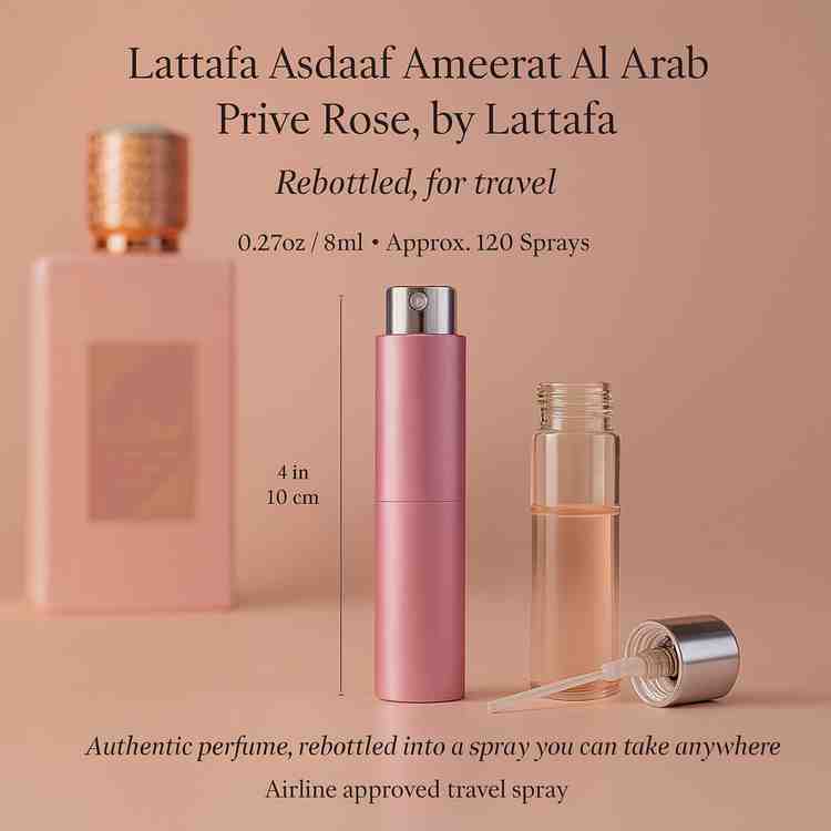 Lattafa Asdaaf Ameerat Al Arab Prive Rose Perfume by Lattafa Perfume 8 ml Travel Spray