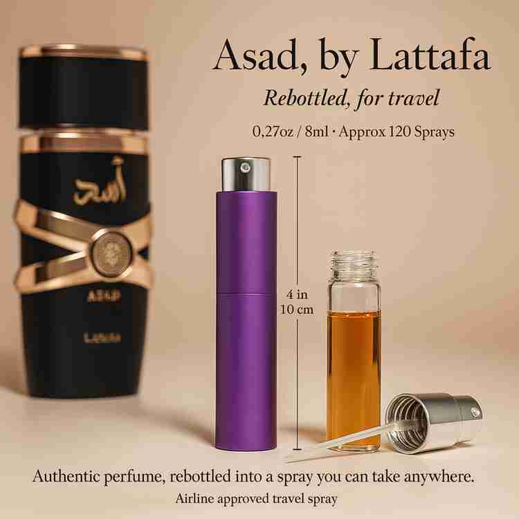 Lattafa Asad Perfume by Lattafa Perfume 0.27 Oz Travel Spray