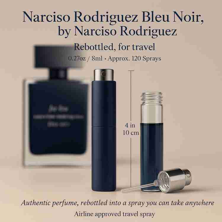 Narciso Rodriguez Bleu Noir Cologne by Narciso Rodriguez Cologne 0.27 Oz Travel Spray