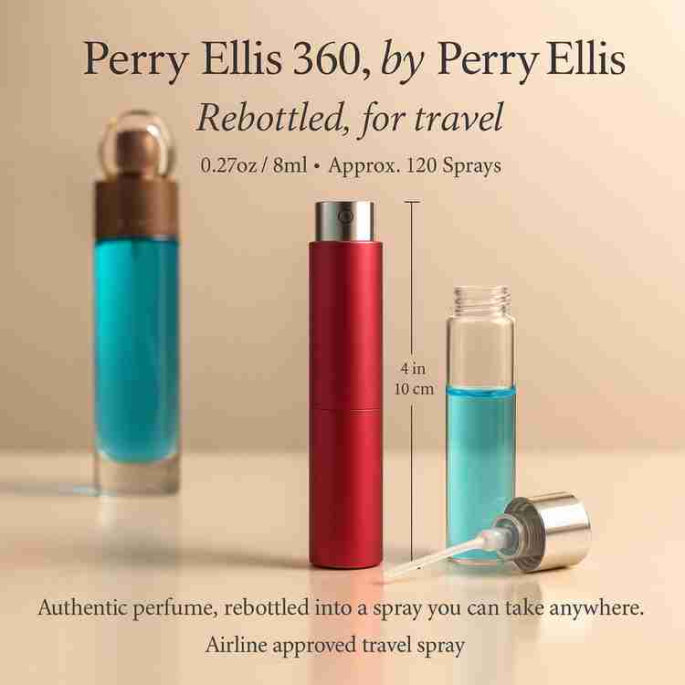 Perry Ellis 360 Cologne by Perry Ellis Cologne 0.27 Oz Travel Spray