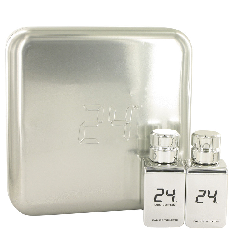 Image Of     24 Platinum The Fragrance by ScentStory Men Gift Set -- 24 Platinum 1.7 oz Eau De Toilette Spray + 24 Platinum Oud 1.7 oz Eau De Toilette Spray 