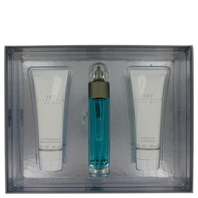 Perry Ellis 360 Gift Set -- Gift Set - 1.7 oz Eau De Toilette Spray + 3 oz After Shave Balm + 3 oz Shower Gel for Men