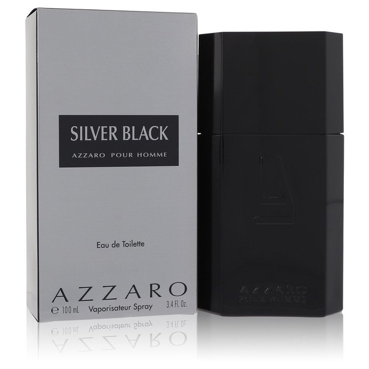 Silver Black for Men, Gift Set (3.4 oz EDT Spray + 2.5 oz After Shave Balm + Toiletry Bag)