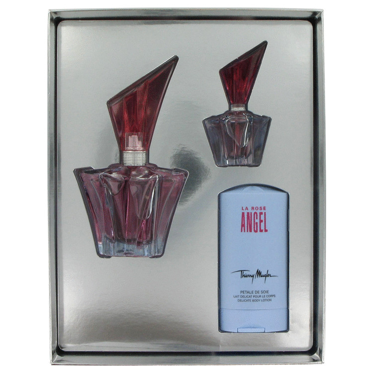 Angel Rose for Women, Gift Set (.85 oz EDP Spray Refillable + 1 oz Body Lotion + .17 oz Mini EDP)