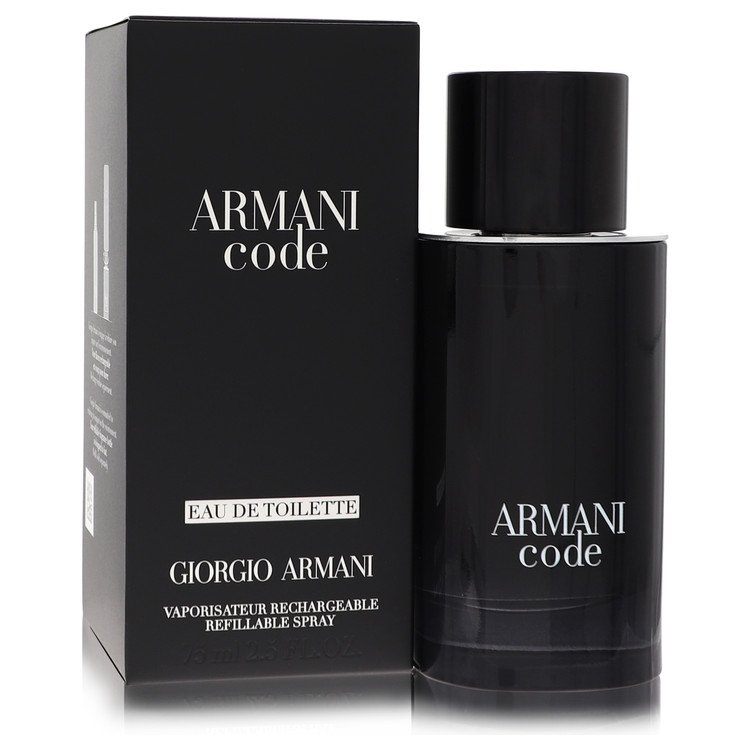 Armani Code Cologne 75 ml EDT Spray Refillable for Men