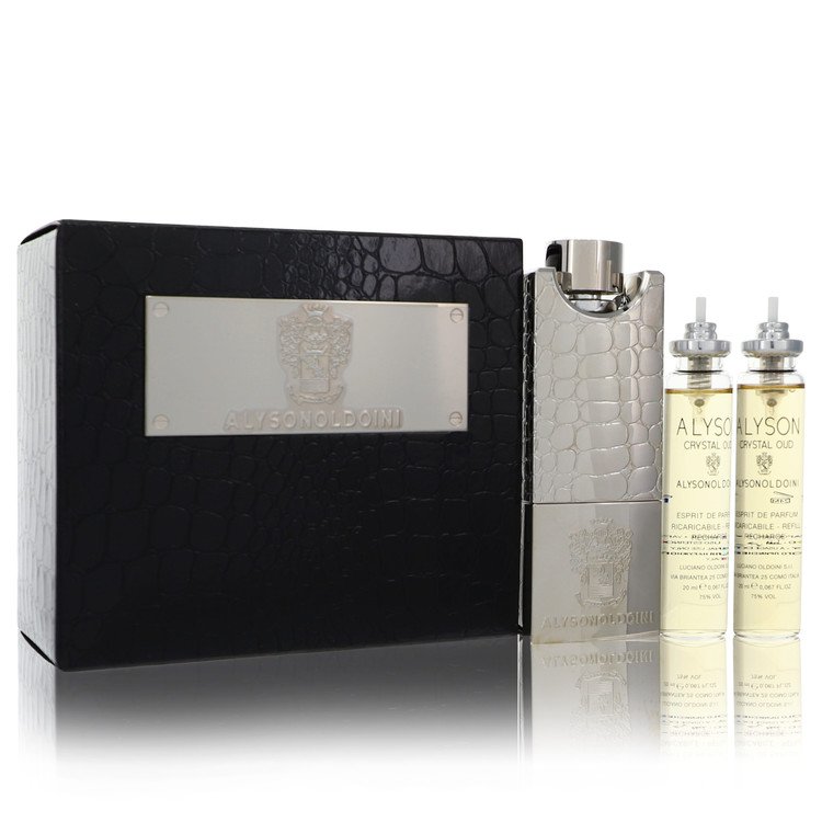 Alyson Oldoini Crystal Oud by Alyson Oldoini - Eau De Parfum Refillable Spray Includes 3 x 20ml Refills and Refillable Atomizer 2 oz 60 ml for Men