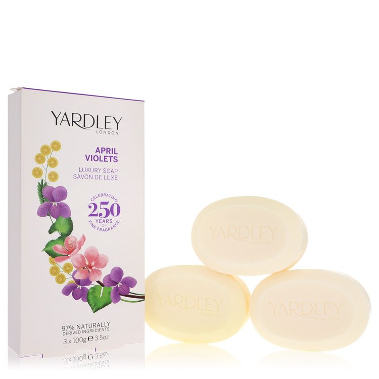 April Violets by Yardley London - 3 x 3.5 oz Soap 3.5 oz 104 ml for Women