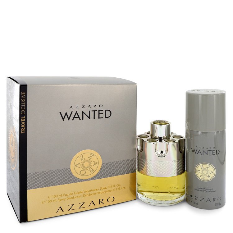 Azzaro Wanted by Azzaro - Gift Set -- 3.4 oz Eau De Toilette Spray + 5.1 oz Deodarant Spray -- for Men
