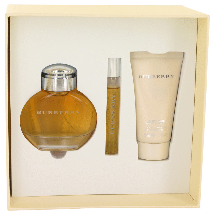 Burberry for Women, Gift Set (1.7 oz EDP Spray + 1.7 oz Body Lotion + .25 oz Mini EDP Spray)