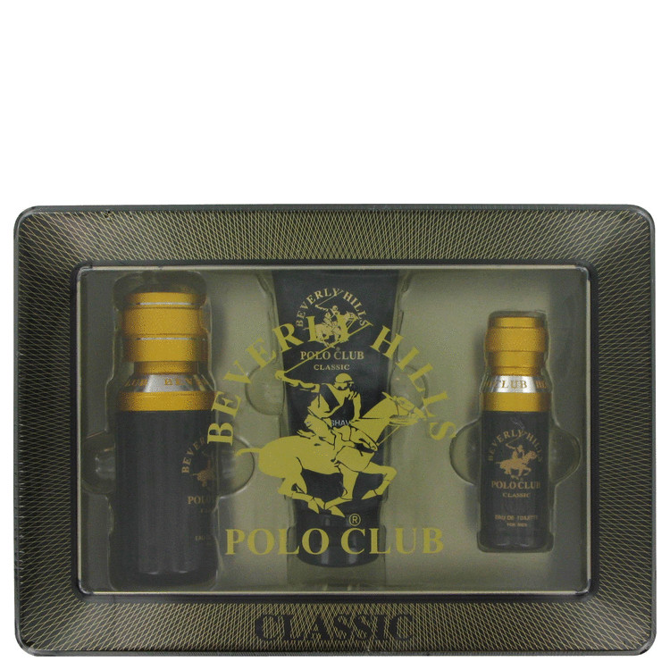 Beverly Hills Polo Club Classic for Men, Gift Set (1.7 oz EDT Spray + .5 oz Mini EDT Spray + 2.5 oz After Shave Balm)