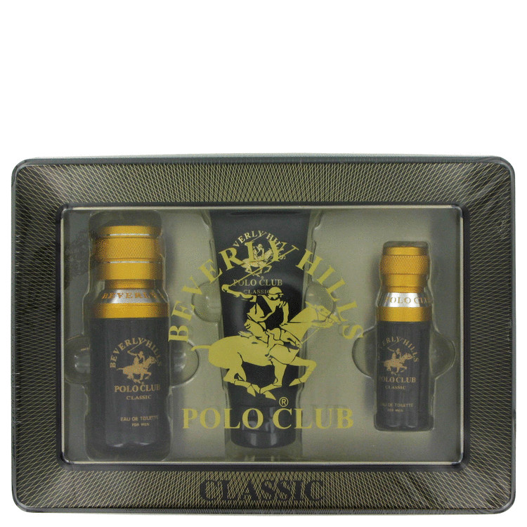 Beverly Hills Polo Club for Men, Gift Set (1.7 oz EDT Spray + 2.5 oz After Shave Balm + .5 oz Mini EDT Spray)