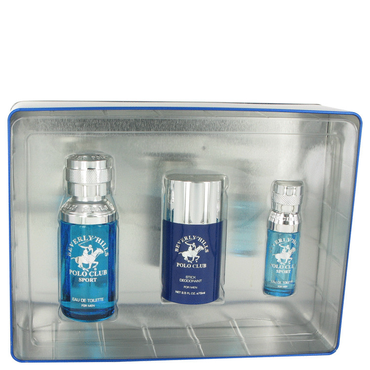 Beverly Hills Polo Club Sport Gift Set -- Gift Set - 2.5 oz Eau De Toilette Spray + 1/2 oz Mini EDT Spray + 2.5 oz Deodorant Stick for Men
