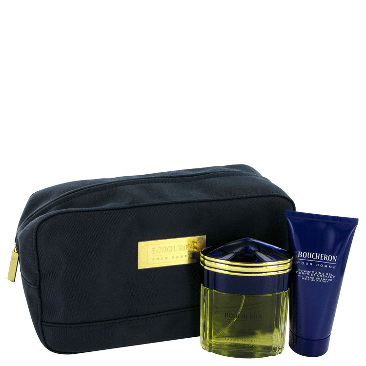 Boucheron for Men, Gift Set (3.3 oz EDT Spray + 3.3 oz Shower Gel in Pouch)