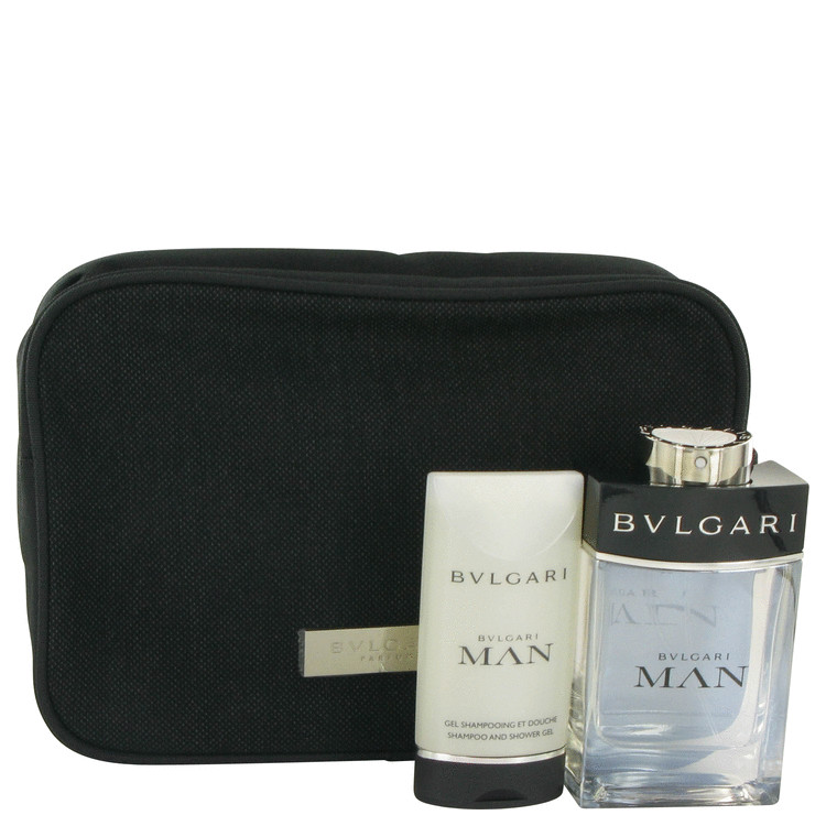 Bvlgari Man for Men, Gift Set (3.4 oz EDT Spray + 2.5 oz Shower Gel + Pouch)