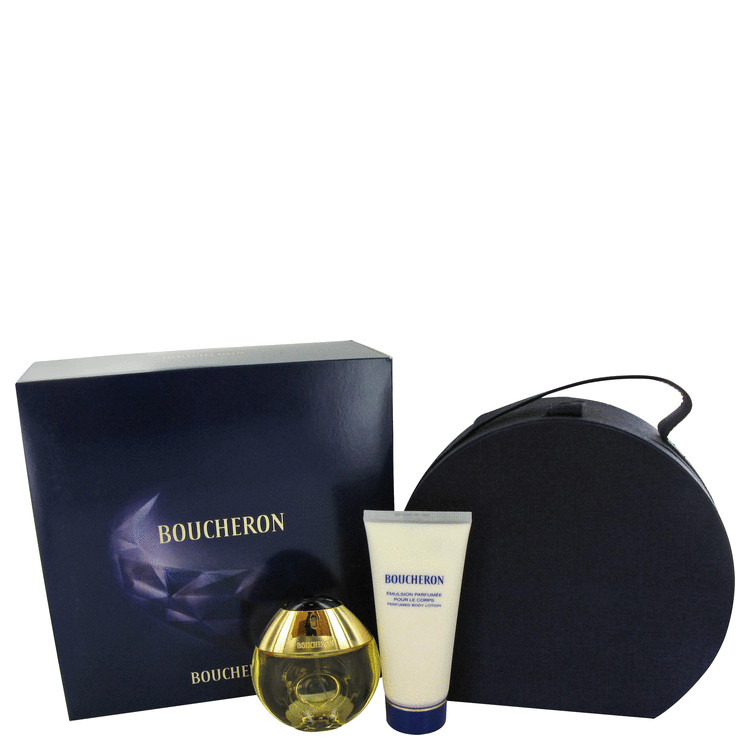 Boucheron for Women, Gift Set (1.6 oz EDT Spray + 3.3 oz Body Lotion + Vanity Case)