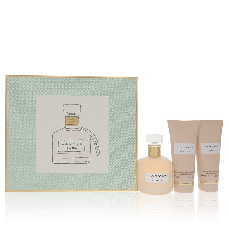 Carven Le Parfum Gift Set -- Gift Set - 3.4 oz EDP Spray + 3.4 oz Body Milk + 3.4 oz  Shower Gel for Women