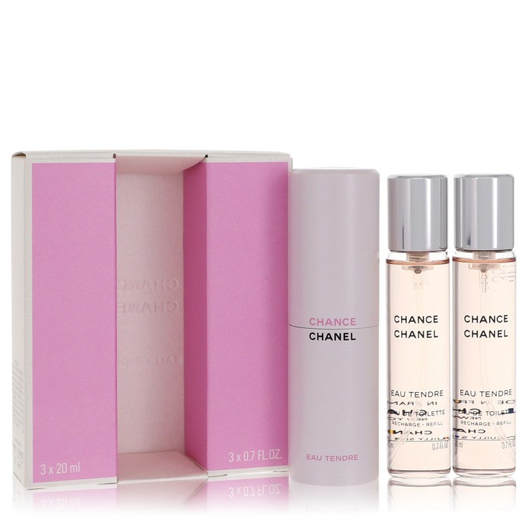 Chance Eau Tendre by Chanel - Mini Eau De Toilette Spray + 2 Refills 3 x .7 oz 3 x 21 ml for Women