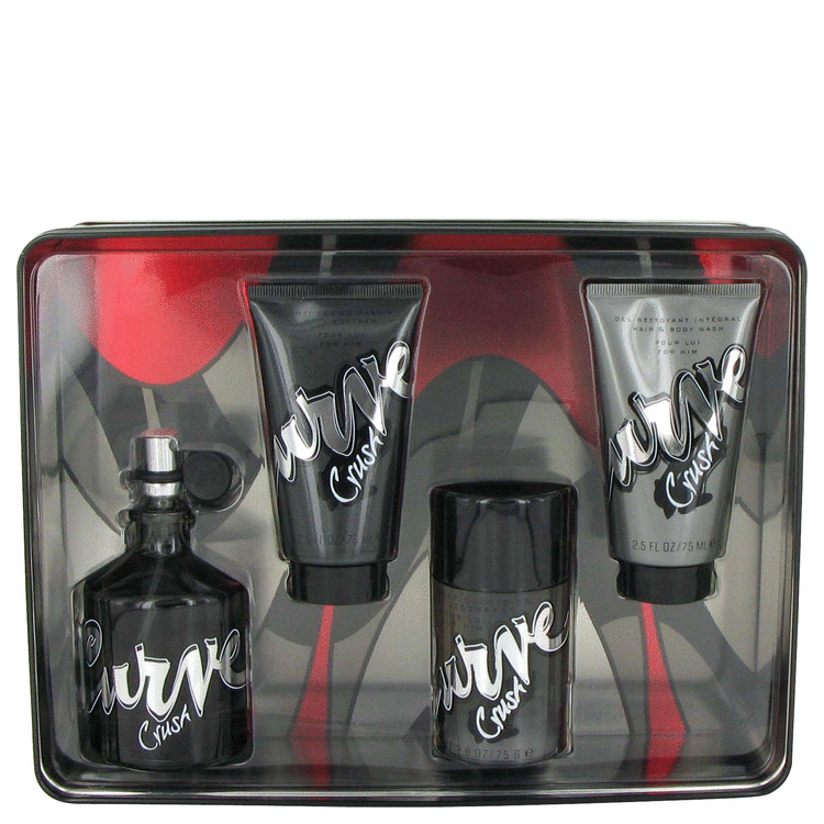 Curve Crush for Men, Gift Set (4.2 oz Cologne Spray + 2.5 oz Skin Soother + 2.6 oz Deodorant Stick + 2.5 oz Hair & Body Wash)