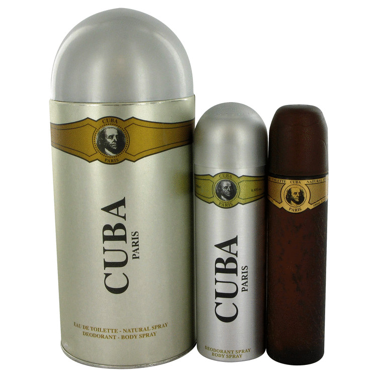 Cuba Gold Gift Set -- Gift Set - 3.3 oz Eau De Toilette Spray + 6.7 oz Deodorant Body Spray for Men