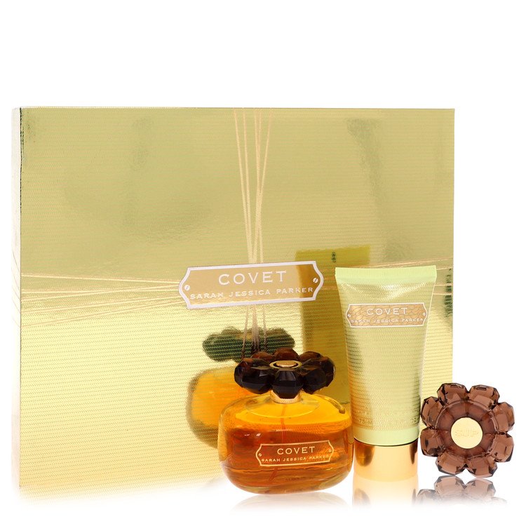 Image Of     Covet by Sarah Jessica Parker Women Gift Set *3.4 oz Eau De Parfum Spray + 2.5 oz Body Loiton + Perfume Compact 