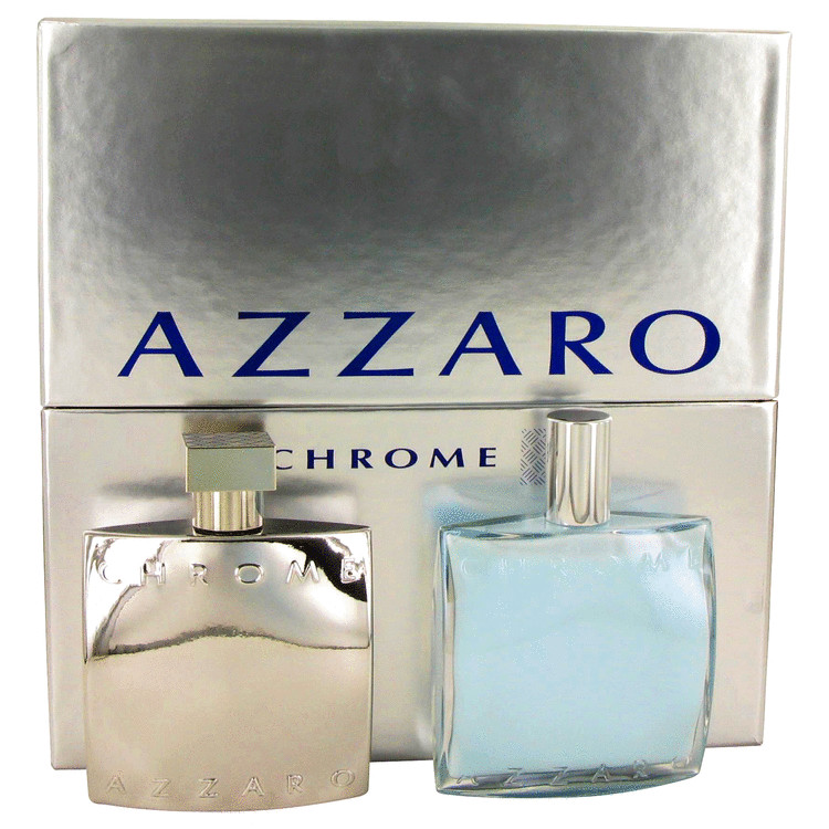 Chrome for Men, Gift Set (3.4 oz EDT Spray (Chromotized Edition) + 3.4 oz After Shave Balm + .23 oz Mini EDT (Chromitzed Edition))