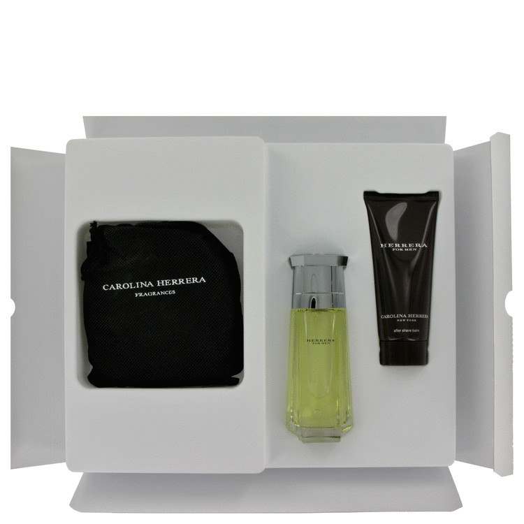 Carolina Herrera Gift Set -- Gift Set - 3.4 oz Eau De Toilette Spray + 3.4 oz AfterShave Balm + Belt for Men