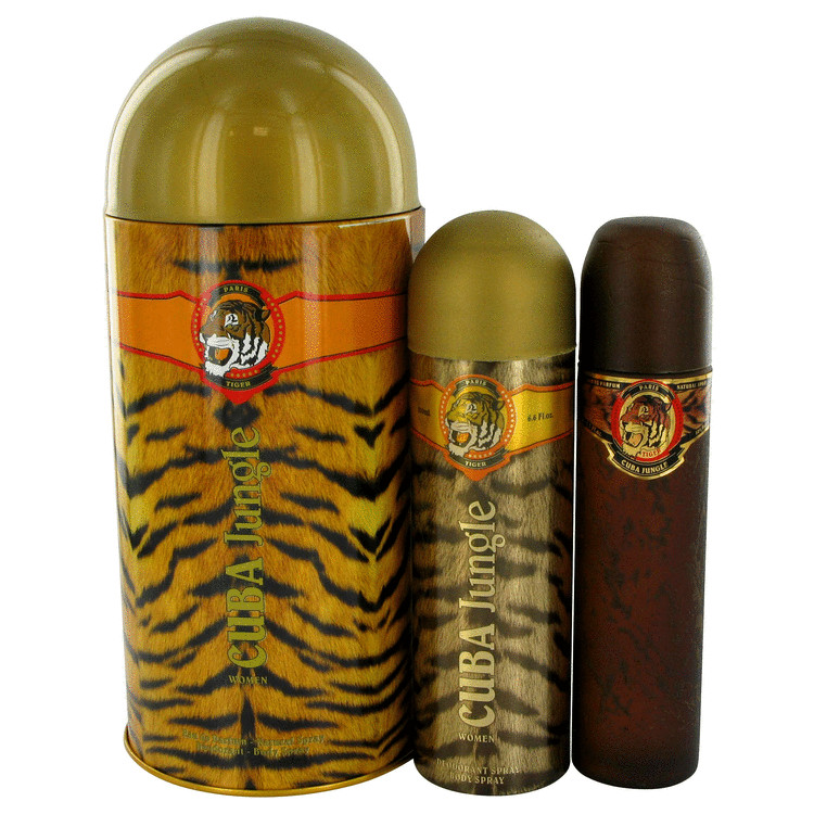Cuba Jungle Tiger Gift Set -- Gift Set - 3.3 oz Eau De Parfum Spray + 6.7 oz Deodorant Body Spray for Women